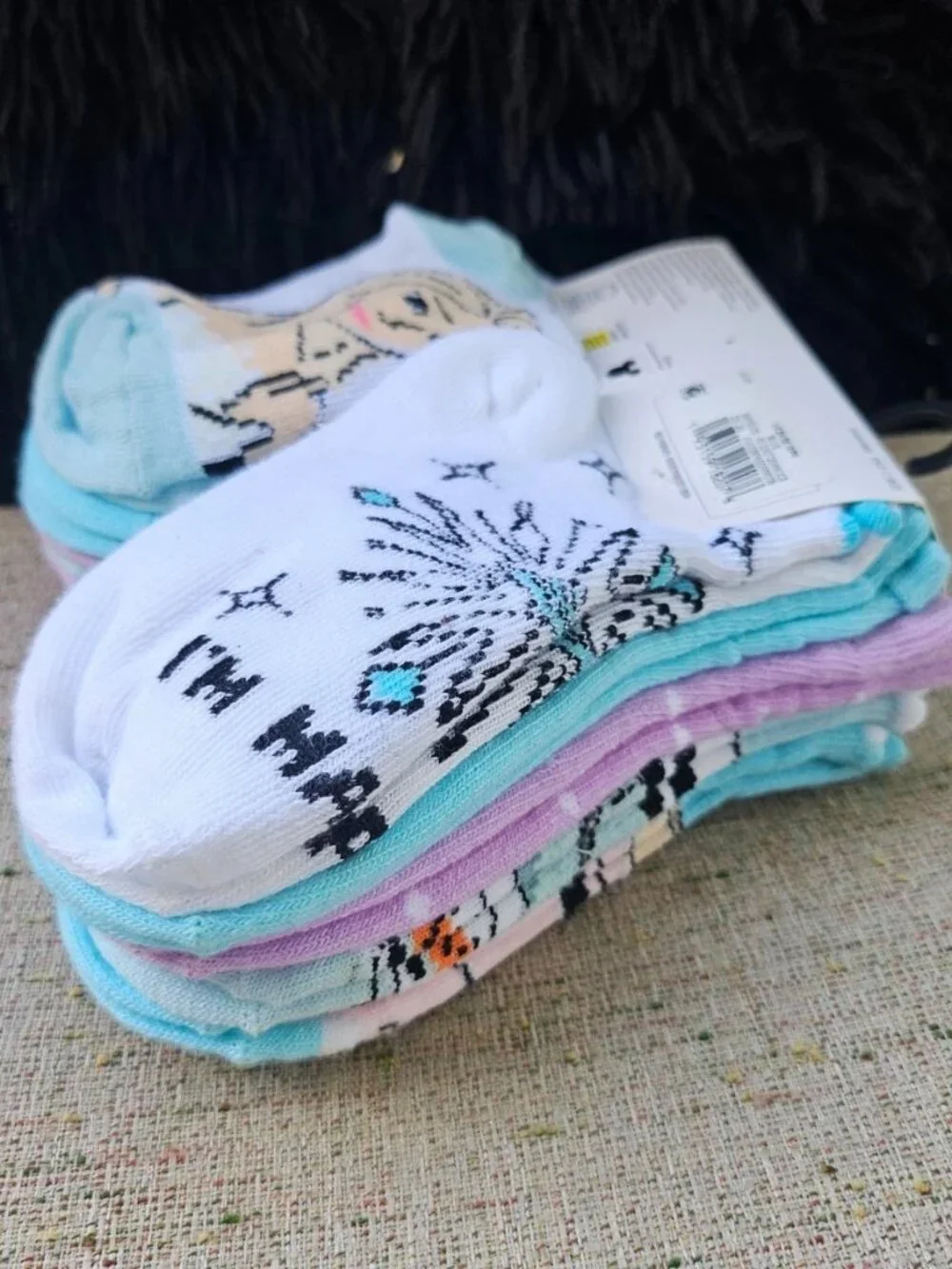 Disney Frozen Kids Socks Toddler Ankle Socks Multi Color Set of 10 Sock 4T-5T